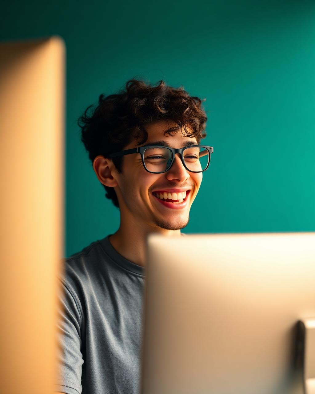 Developer working happily